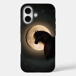 Black Moon Shine Pferd Handyhülle iPhone 16 Hülle