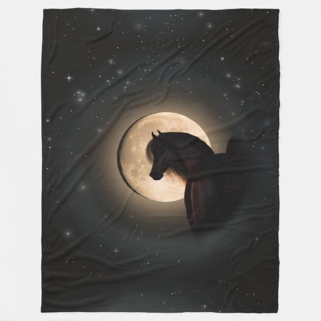 Black Moon Shine Pferdedecke Fleecedecke (Vorderseite)