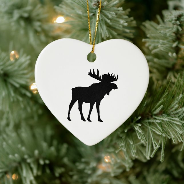 Black Moose Christmas Art Keramik Ornament (Baum)