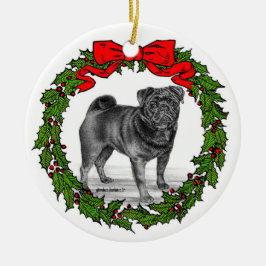 Black Mops Dog Art von Glenda S. Harlan Keramik Ornament