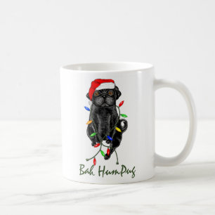 Black Mops Dog Bah Humpug Weihnachten Tasse