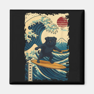 Black Mops Japanisch Kanagawa Wave Surfen Japan Ma Magnet