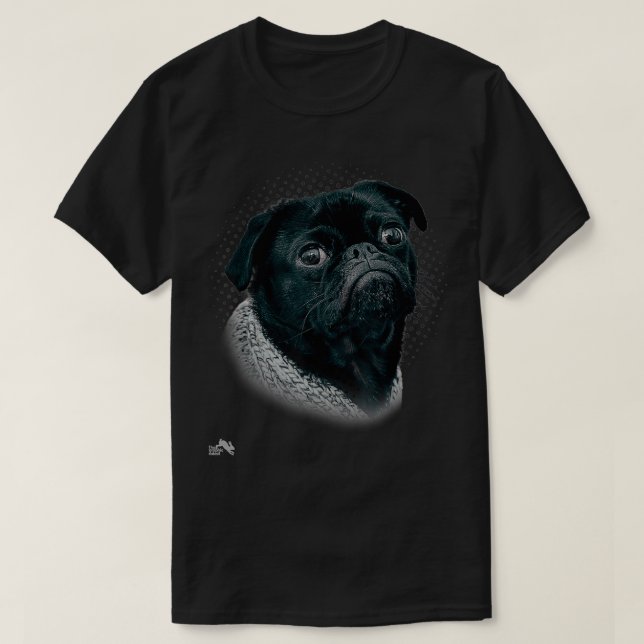 Black Mops Niedlich Mops Geschenk Puggle Mops Mix T-Shirt (Design vorne)