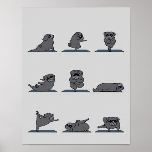 Black Mops Yoga   Funny Mops Lover Poster