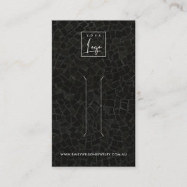 BLACK MOSAIC TEXTURE HAIR CLIP DISPLAY CARD VISITENKARTE