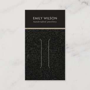 BLACK MOSAIC TEXTURE HAIR CLIP DISPLAY CARD VISITENKARTE