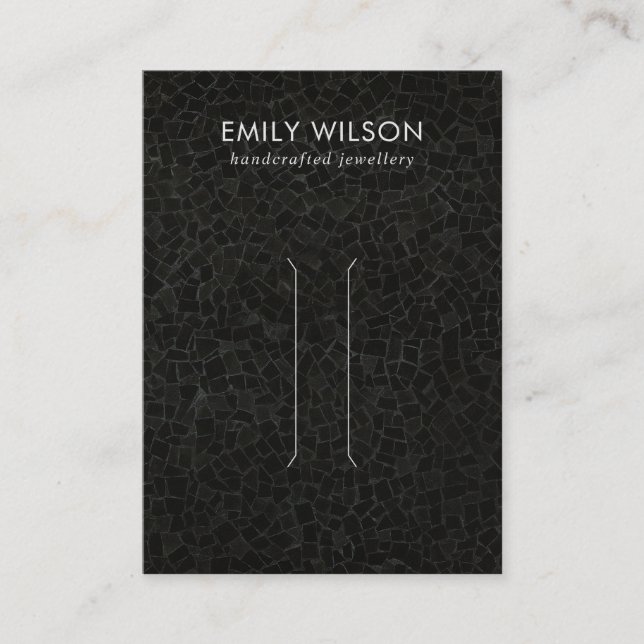 BLACK MOSAIC TEXTURE HAIR CLIP DISPLAY CARD VISITENKARTE (Vorderseite)