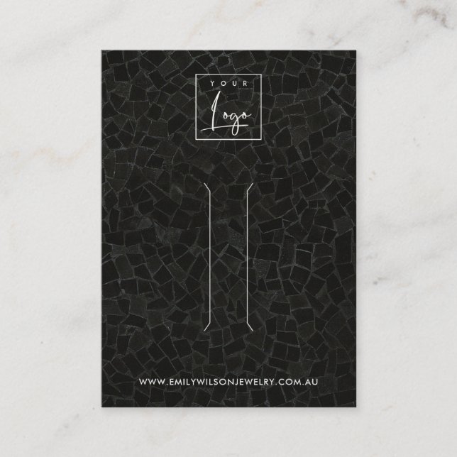 BLACK MOSAIC TEXTURE HAIR CLIP DISPLAY CARD VISITENKARTE (Vorderseite)