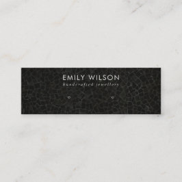 BLACK MOSAIC TEXTURE STUDIERT EARRING DISPLAY CARD MINI VISITENKARTE