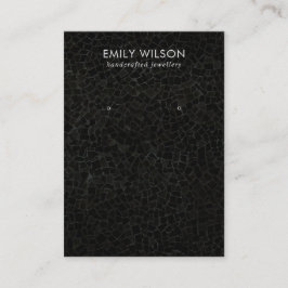 BLACK MOSAIC TEXTURE STUDIERT EARRING DISPLAY CARD VISITENKARTE