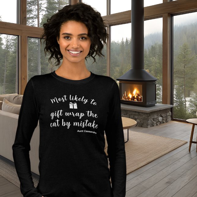 Black Most Likely To Matching Family Holiday Funny Tri-Blend Shirt (Most Likely To Personalizable Funny Family Matching Holiday Black Long Sleeve T-shirt)