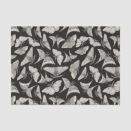 Black Moth Butterfly Pattern Halloween Seidenpapier