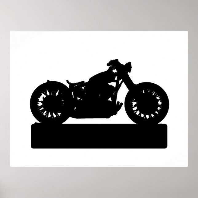 Black motorcycle for walls poster (Vorne)