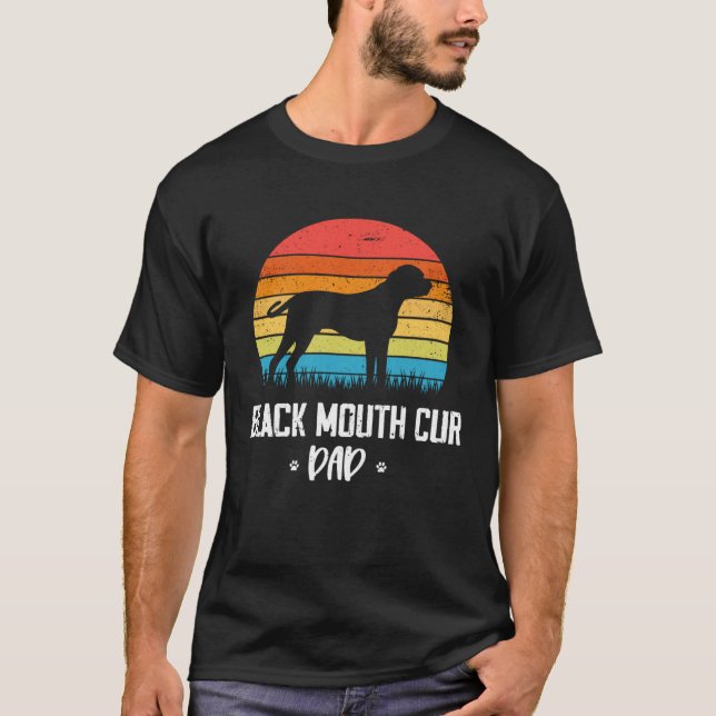 Black Mouth Cur Dad Retro Vintage T-Shirt (Vorderseite)