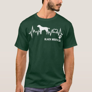 Black Mouth Cur Hund Heartbeat T-Shirt