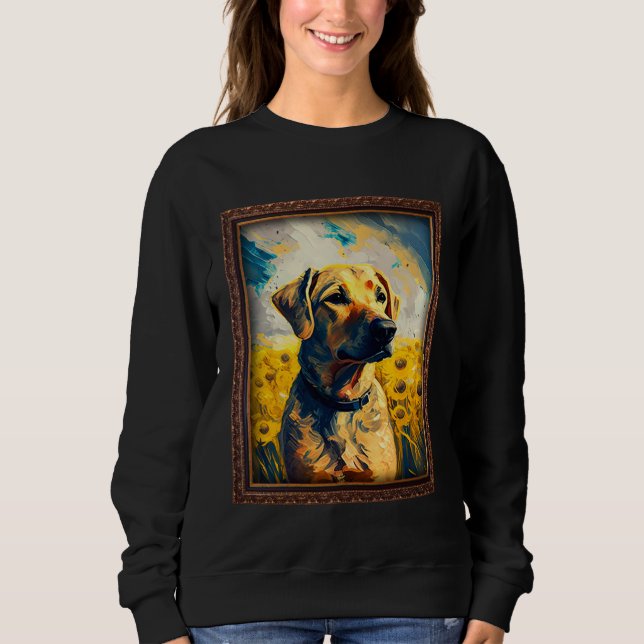 Black Mouth Cur Painting Sunflower Flower Mom Wome Sweatshirt (Vorderseite)