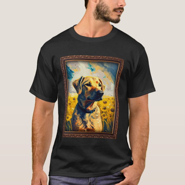 Black Mouth Cur Painting Sunflower Flower Mom Wome T-Shirt (Vorderseite)