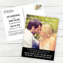 Black Movie Poster Wedding Foto Save the Date