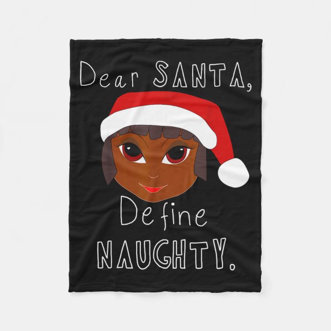 Black Mrs Claus Santa Define Naughty Black Family  Fleecedecke (Vorderseite)