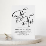 Black Mrs & Mrs. Rustic Script QR Code Wedding Einladung<br><div class="desc">Diese individuell gestaltbare Schwarz-Weiß-Hochzeitseinladung bringt eine perfekte Mischung aus rustikaler Eleganz und modernem Komfort. Mit "Mr. and Mrs." in schöner rustikaler Kalligraphie. Der beiliegende QR-Code erleichtert den Zugang zu Ihren Hochzeitsdetails oder zu UAWG und bietet somit für jeden ein nahtloses Erlebnis. Personalisieren Sie diese Schwarz-Weiß-Einladung mit Ihren eigenen Details und...</div>
