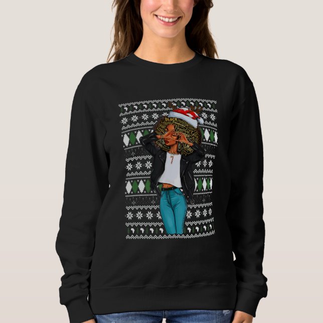 Black Mrs Santa Just A Girl Who Loves Christmas Sweatshirt (Vorderseite)