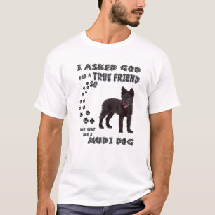 Black Mudi Dog Quote Mama, Moody Vater Lover Costu T-Shirt