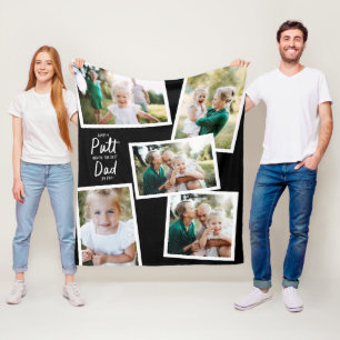 Black Multi Foto Moderner Mini Golf Papa Fleecedecke