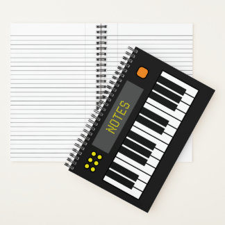 Black Music Keyboard Journal Spiral Notebook Notizbuch