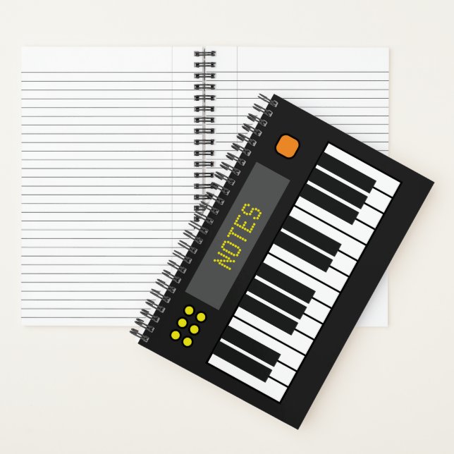 Black Music Keyboard Journal Spiral Notebook Notizbuch (Innen)