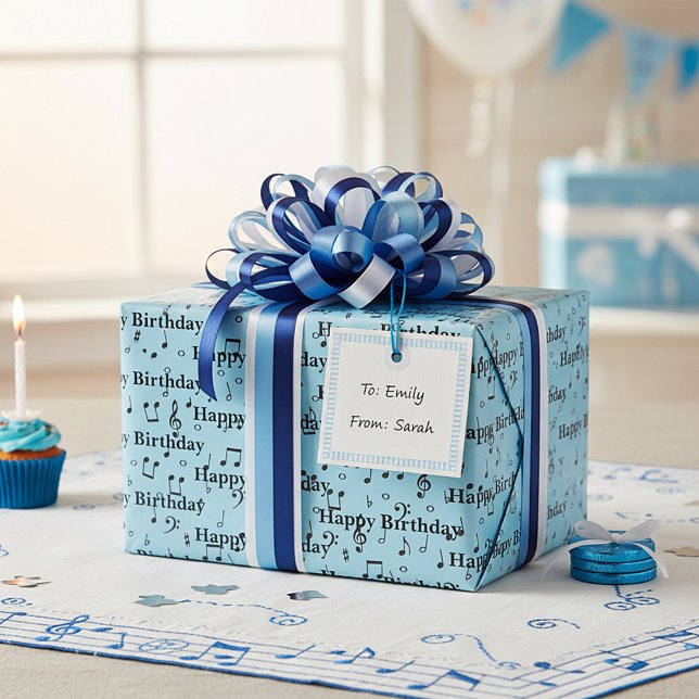 Black Musical Happy Birthday Geschenkpapier (Von Creator hochgeladen)