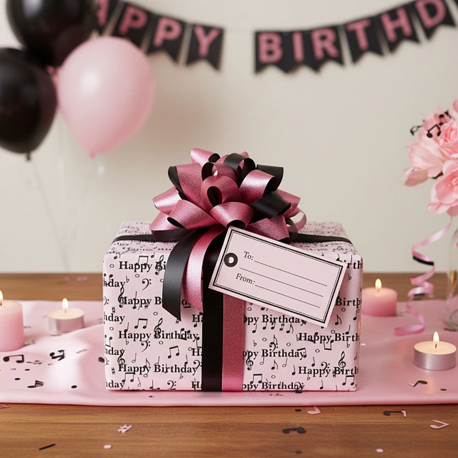 Black Musical Happy Birthday Geschenkpapier (Von Creator hochgeladen)