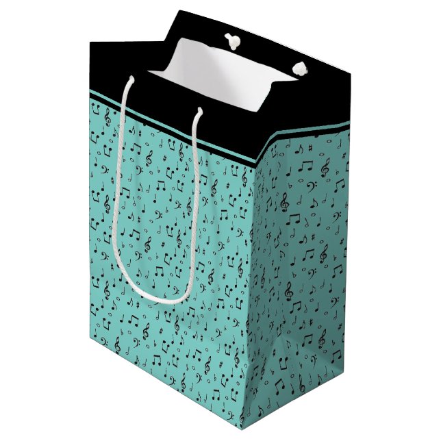 Black Musical Mittlere Geschenktüte (Vorderseite Schrägansicht)