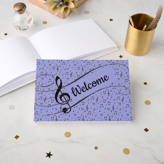 Black Musical personalisiert Gästebuch (Vorderseite Offen)