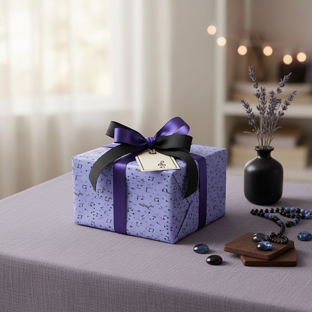 Black Musical Wrapping Paper Geschenkpapier (Von Creator hochgeladen)