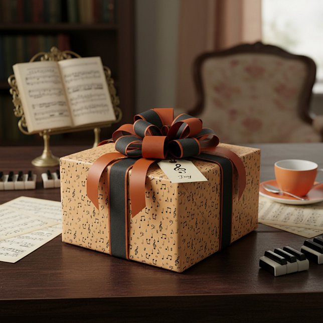 Black Musical Wrapping Paper Geschenkpapier (Von Creator hochgeladen)