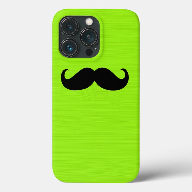 Black Mustache auf grünem Hintergrund Case-Mate iPhone Hülle (Rückseite)