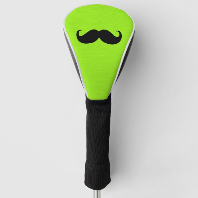 Black Mustache auf grünem Hintergrund Golf Headcover (Vorderseite)