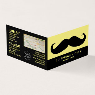 Black Mustache, Men Barbers Loyalty Card, Visitenkarten