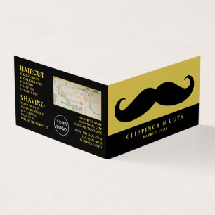 Black Mustache, Men Barbers Loyalty Card, Visitenkarten
