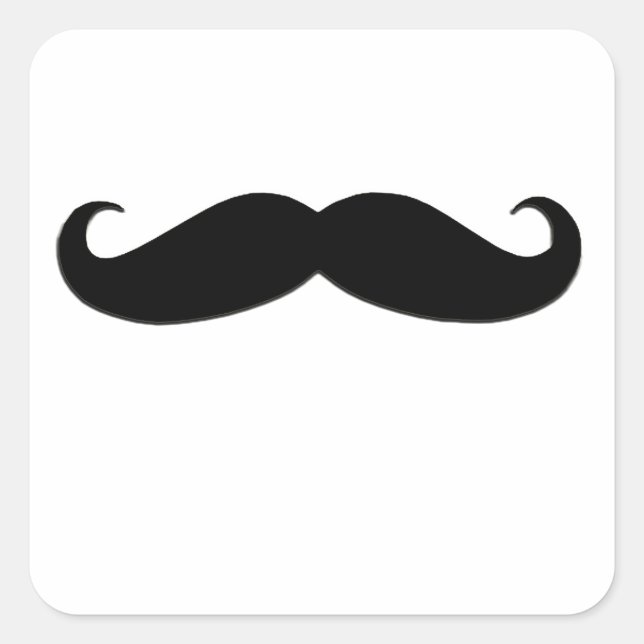 Black Mustache oder Black Mustache für Fun Geschen Quadratischer Aufkleber (Vorderseite)