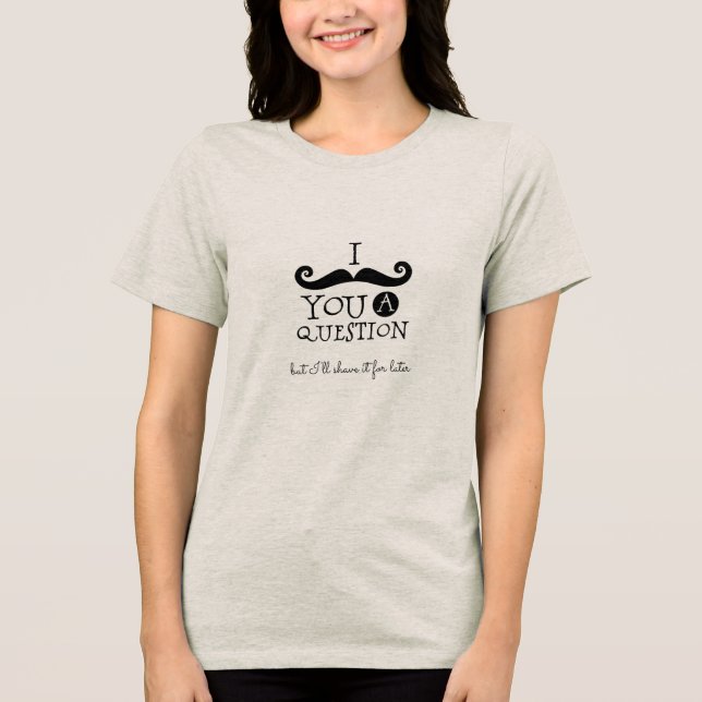 Black Mustache Spaß Tri-Blend Shirt (Vorderseite)