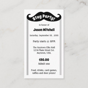 Black Mustache Stag und Bachelor Party Ticket