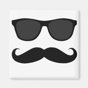 Black Mustache und Sonnenbrille Spaß Geschenk Magnet