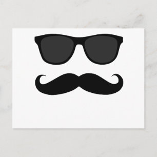 Black Mustache und Sonnenbrille Spaß Geschenk Postkarte