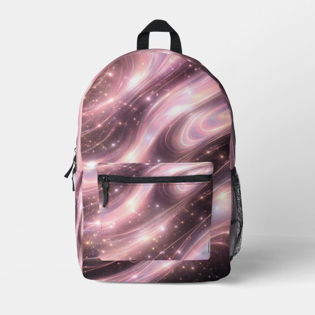 Black & muted blush space patterns AI art  Bedruckter Rucksack (Vorderseite)