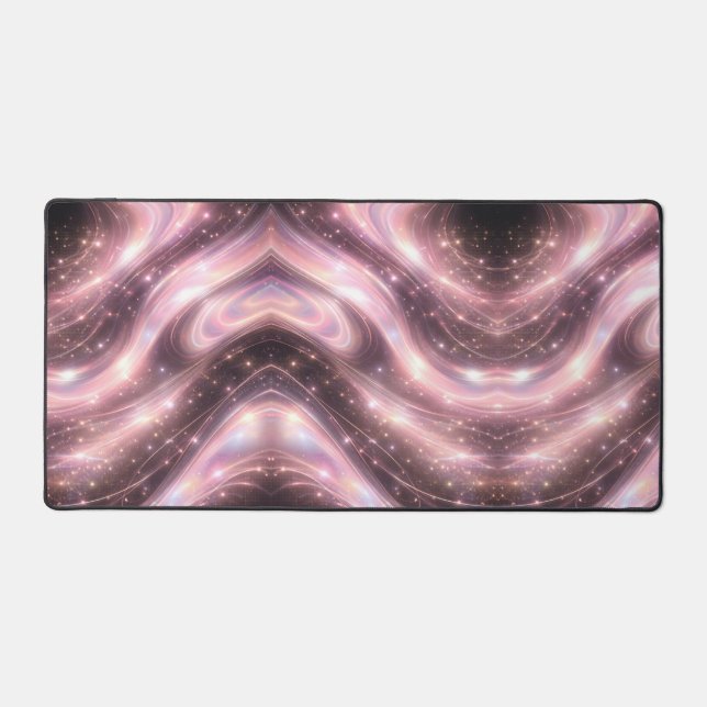 Black & muted blush space patterns AI art  Schreibtischunterlage (Vorderseite)