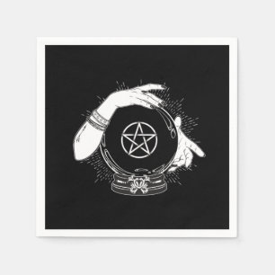 Black Mystic Fortune Teller Mystical Crystal Ball Serviette