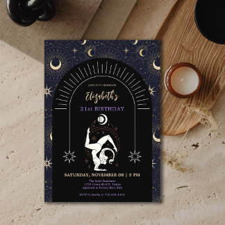 Black Mystic Scorpio Zodiac 21. Geburtstag Einladung