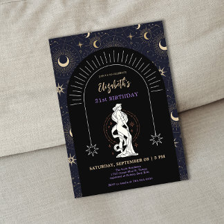 Black Mystic Virgo Zodiac 21. Geburtstag Einladung
