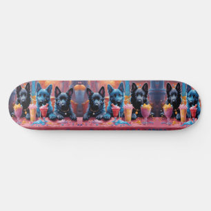 Black N Blue German Shepherds Welpen N Milkshakes Skateboard